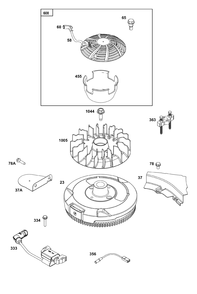 Flywheel, Ignition, And Starter Group Diagram and Parts List for 21R772-0025-H5 200000 - 399999 Briggs and Stratton Engine